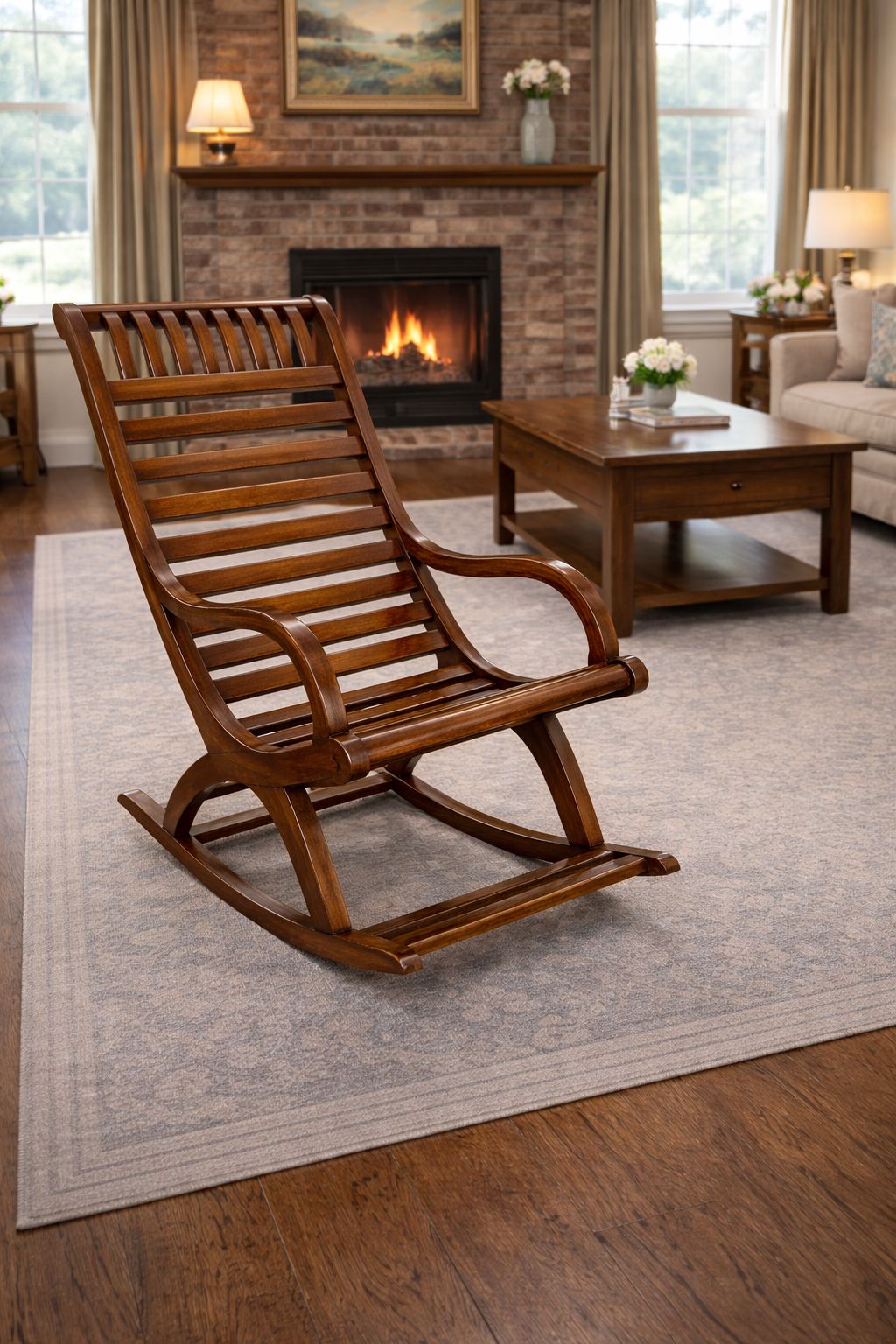 wooden rocking chair