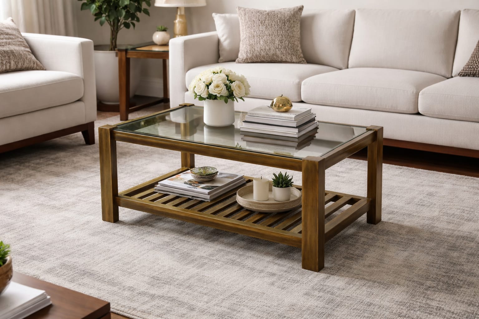 RECTANGULAR GLASS TOP TEPOY