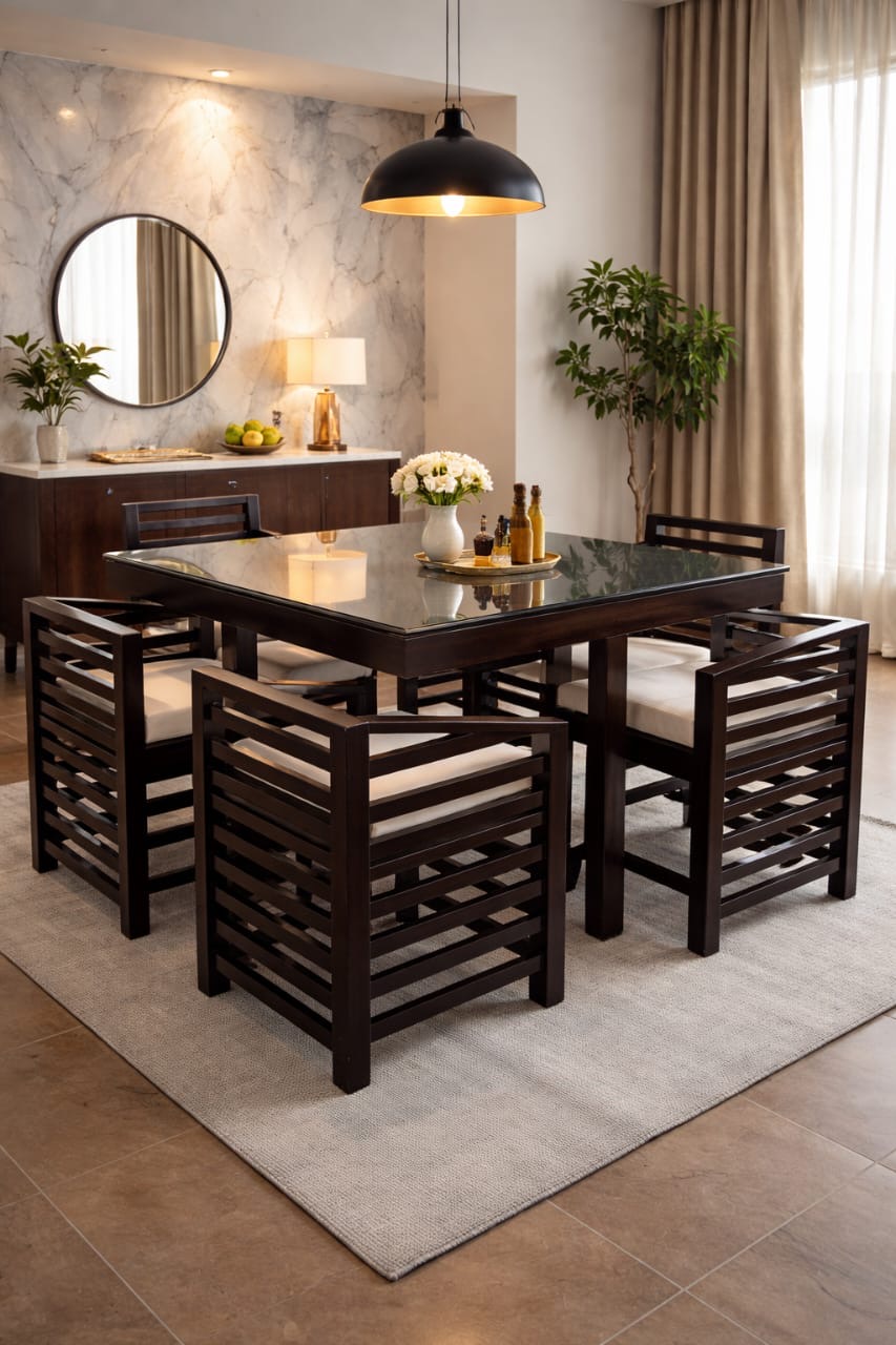 Wood 4-Seater Dining Set”